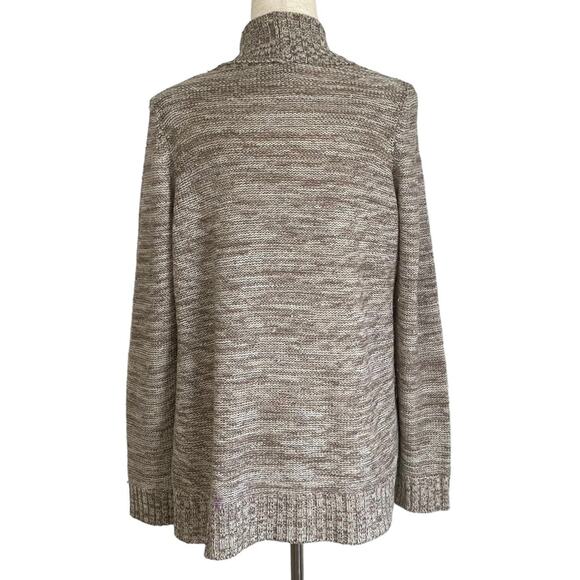 JASON MAXWELL Oatmeal Open Front Waterfall Cardigan Sweater Size Large Cozy - Picture 5 of 7